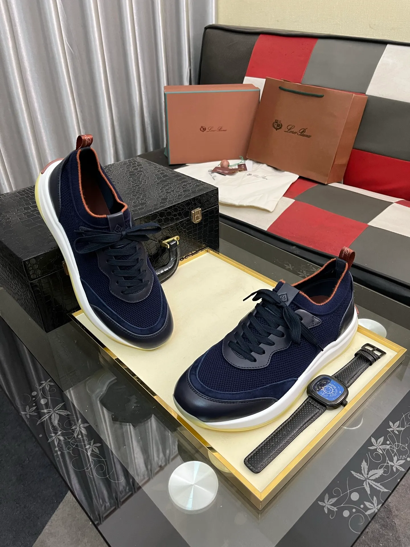 Men's men's shoes💰620⌚️⌚️Loro Piana - Loro Piana LP classic casual shoes, men's lace-up casual shoes and sneakers, high-quality lightweight and comfortable fabrics, suitable for outdoor leisure, the color is young and energetic, the upper is imported deerskin from Italy, it is great with sportswear or casual suits! Code number: 38-446️⃣Colors available